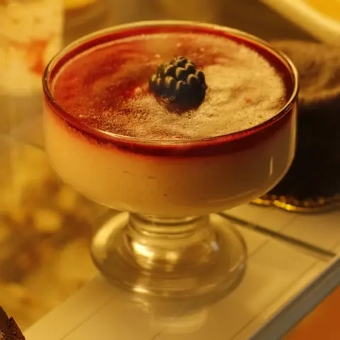 Panna cotta with berry coulis